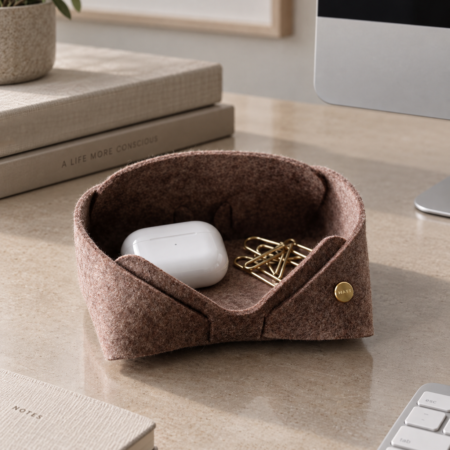 Merino Wool Felt Decorative Basket | Minimalist Tray | MATT™
