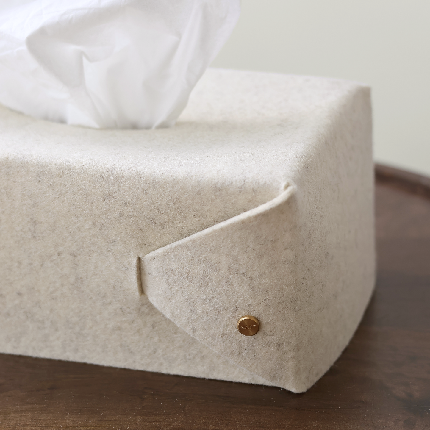 Cache-boîte de mouchoirs en feutre de laine mérinos | Accessoire minimaliste pour la maison | MATT™