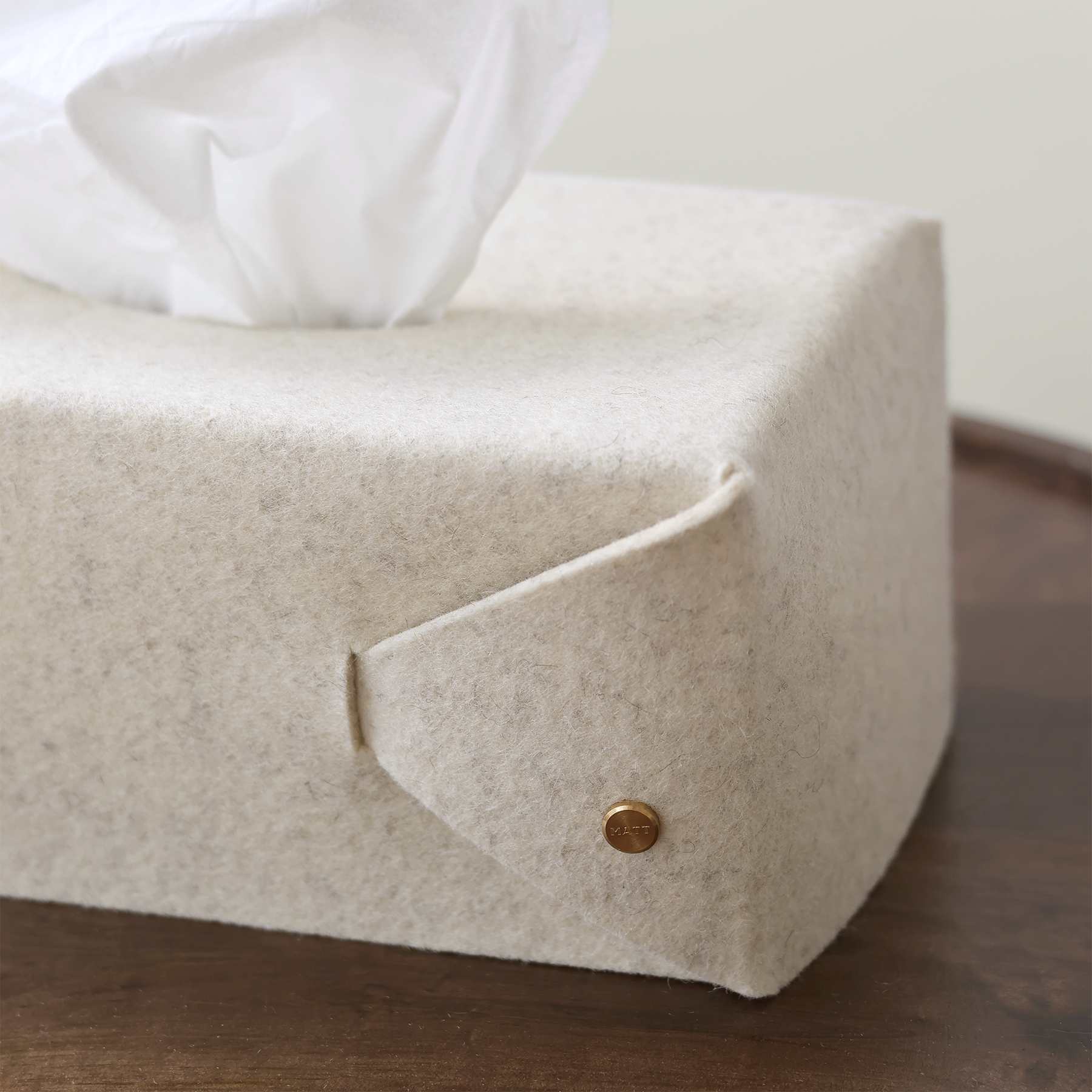Cache-boîte de mouchoirs en feutre de laine mérinos | Accessoire minimaliste pour la maison | MATT™