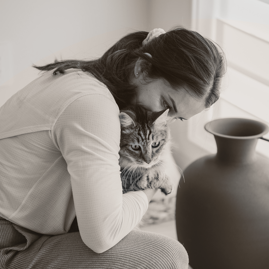 Founder of MATT Collective, Kim Landry, with her cat Ralph