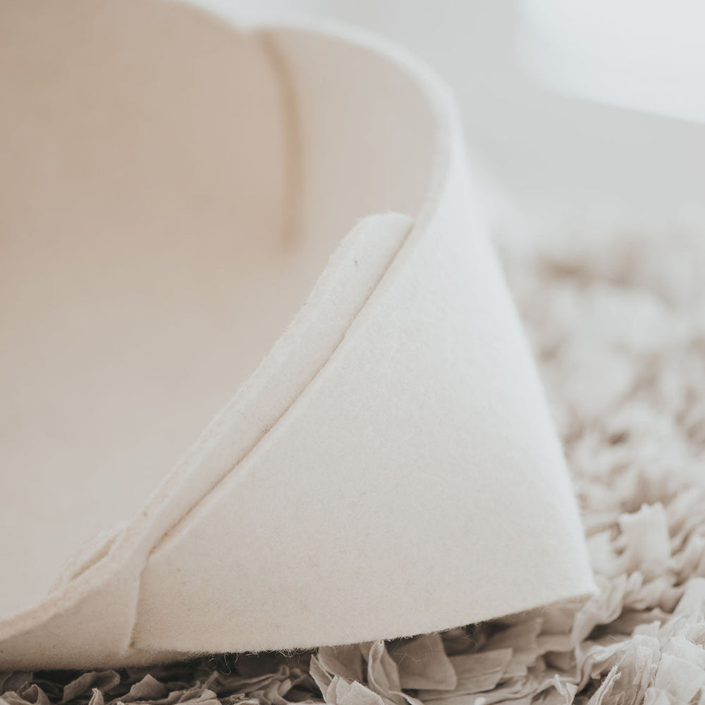 White natural wool felt