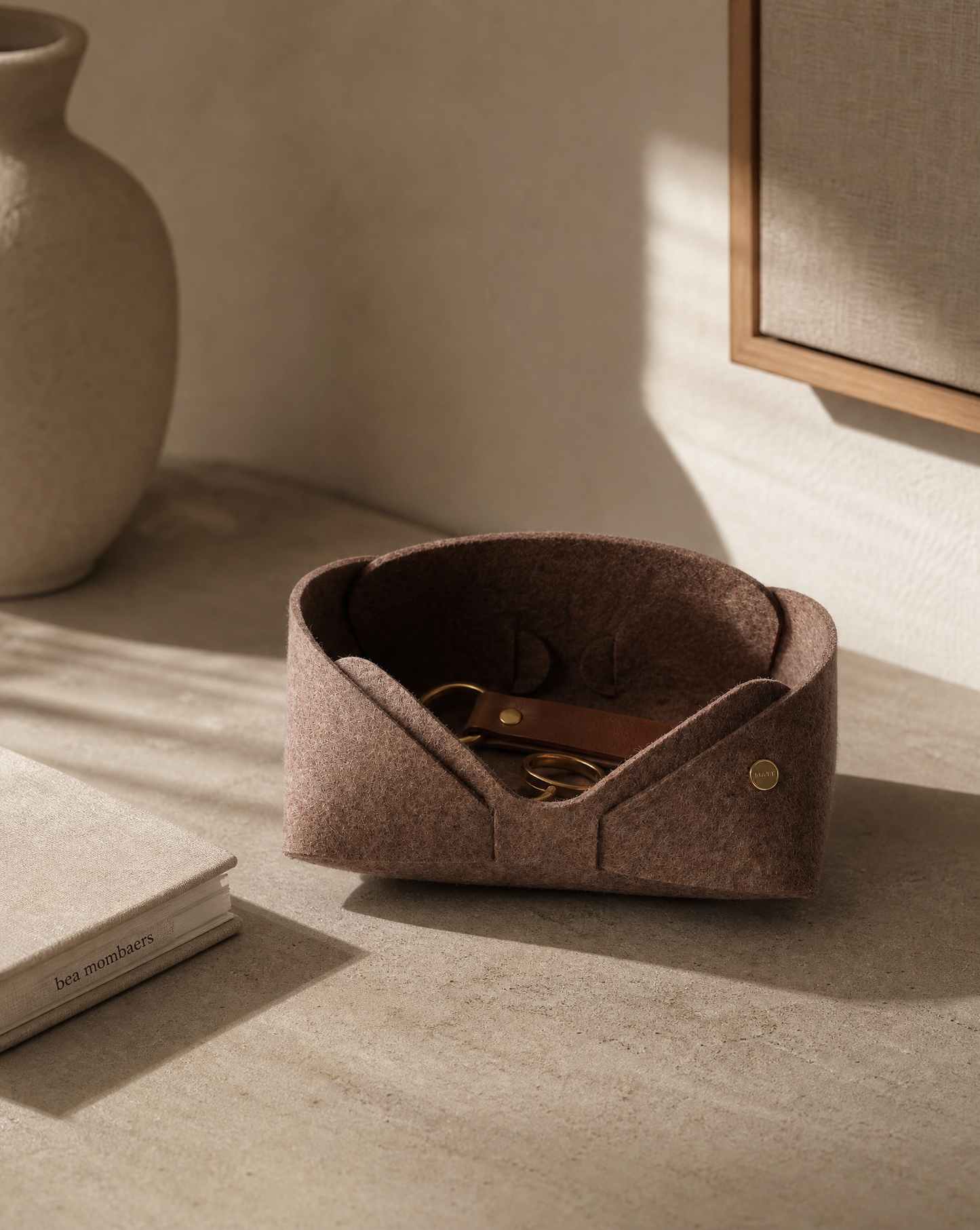 decorative basket made of merino wool felt