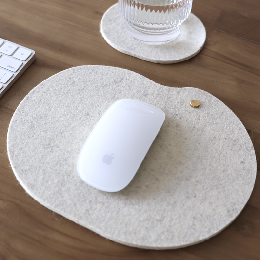 Tapis de souris en feutre de laine mérinos 5mm | Accessoire de bureau minimaliste | MATT™