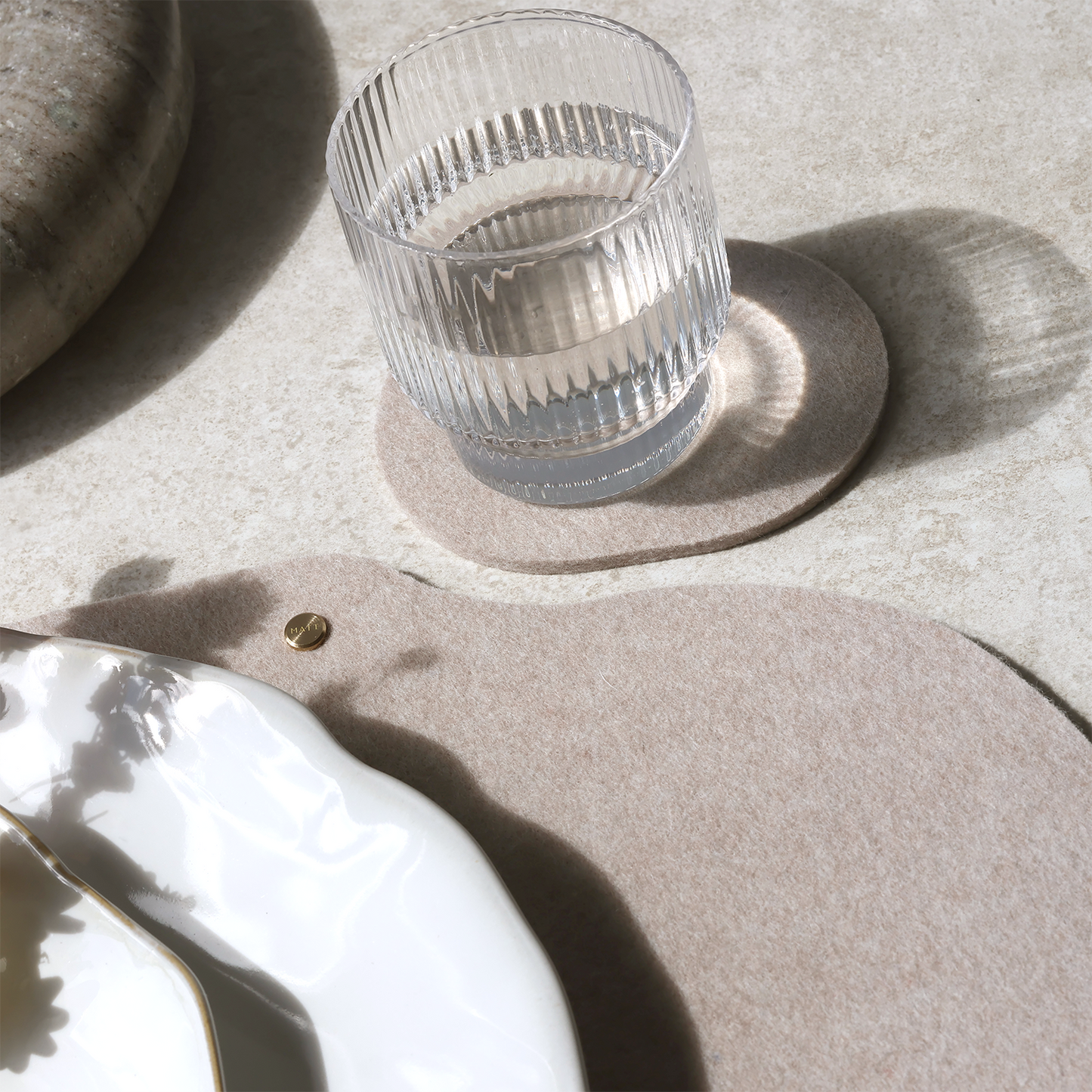 Sous-verre en feutre de laine mérinos 5mm | Art de la table minimaliste | MATT™