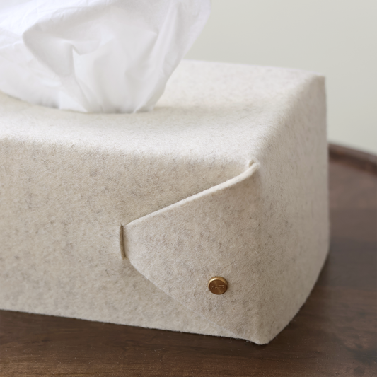Cache-boîte de mouchoirs en feutre de laine mérinos | Accessoire minimaliste pour la maison | MATT™