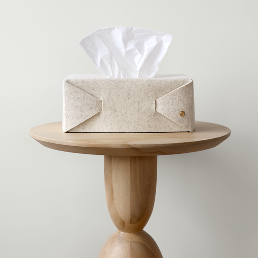 Cache-boîte de mouchoirs en feutre de laine mérinos | Accessoire minimaliste pour la maison | MATT™
