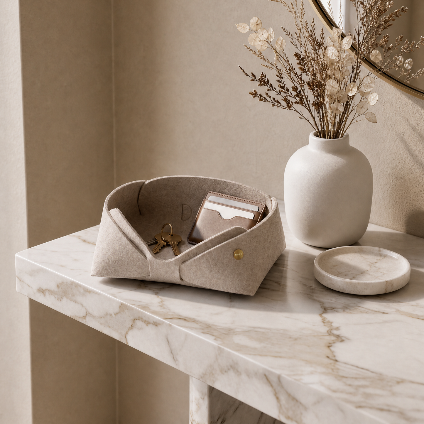 Panier de rangement décoratif en feutre de laine mérinos | Décor minimaliste | MATT™